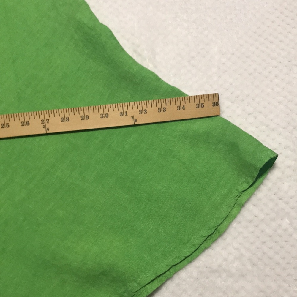 GG Luxe 100% Linen Sleeveless A-line Dress Cover Up Bright Green Size Medium - Picture 7 of 9